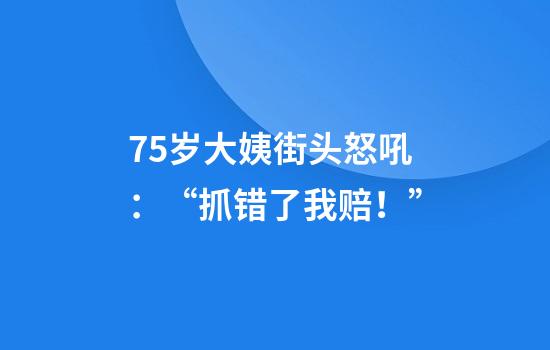 75岁大姨街头怒吼：“抓错了我赔！”