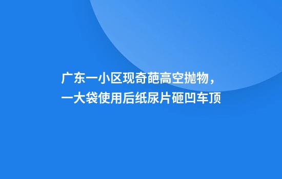 广东一小区现奇葩高空抛物，一大袋使用后纸尿片砸凹车顶