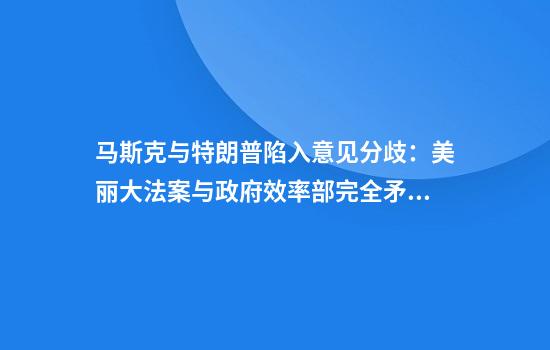 马斯克与特朗普陷入意见分歧：美丽大法案与政府效率部完全矛盾