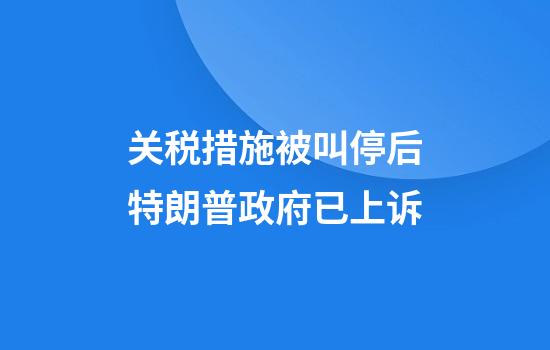 关税措施被叫停后特朗普政府已上诉
