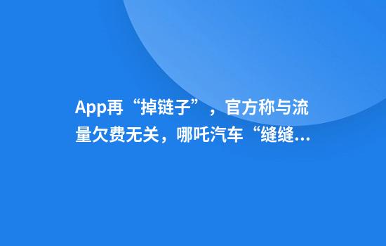 App再“掉链子”，官方称与流量欠费无关，哪吒汽车“缝缝补补”