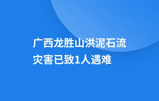 广西龙胜山洪泥石流灾害已致1人遇难