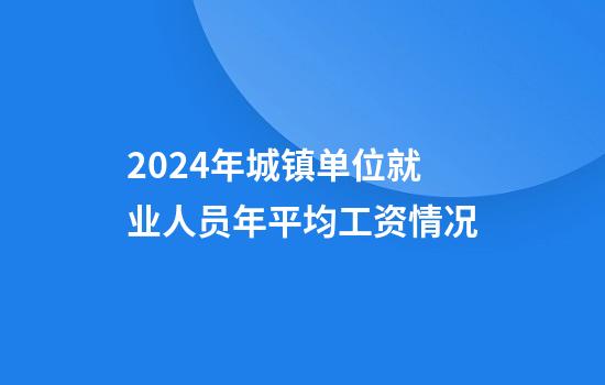 2024年城镇单位就业人员年平均工资情况