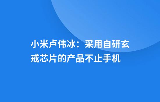 小米卢伟冰：采用自研玄戒芯片的产品不止手机
