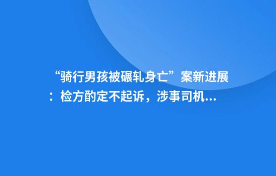 “骑行男孩被碾轧身亡”案新进展：检方酌定不起诉，涉事司机未留案底