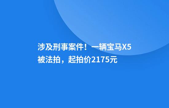 涉及刑事案件!一辆宝马X5被法拍,起拍价2175元