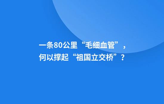 一条80公里“毛细血管”，何以撑起“祖国立交桥”？