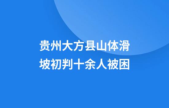 贵州大方县山体滑坡初判十余人被困
