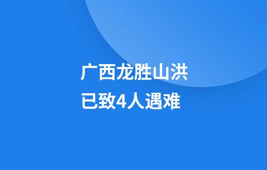 广西龙胜山洪已致4人遇难