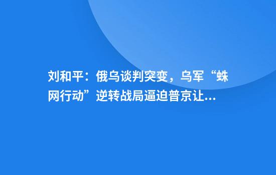 刘和平：俄乌谈判突变，乌军“蛛网行动”逆转战局逼迫普京让步？