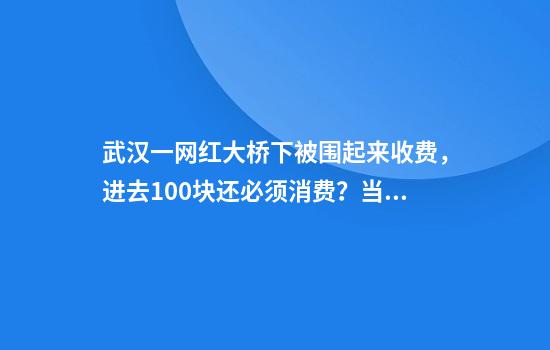 武汉一网红大桥下被围起来收费，进去100块还必须消费？当地：是收的押金