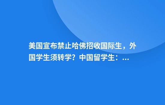美国宣布禁止哈佛招收国际生，外国学生须转学？中国留学生：暂未收到通知，希望有转机