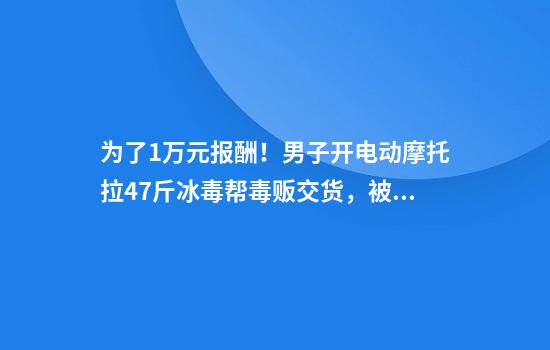 为了1万元报酬！男子开电动摩托拉47斤冰毒帮毒贩交货，被判无期