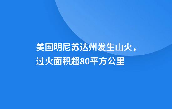 美国明尼苏达州发生山火，过火面积超80平方公里