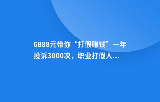 6888元带你“打假赚钱”一年投诉3000次，职业打假人“吹哨”还是“碰瓷”