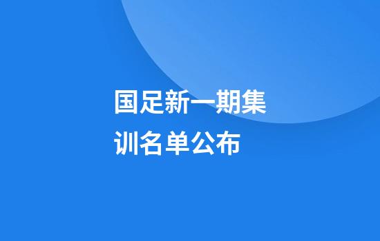 国足新一期集训名单公布