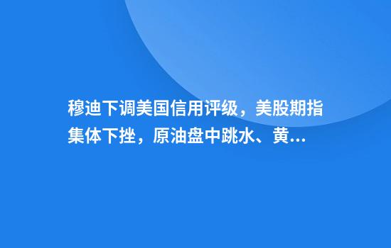 穆迪下调美国信用评级，美股期指集体下挫，原油盘中跳水、黄金拉升