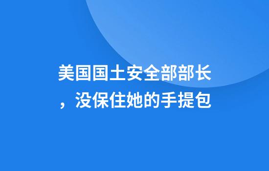 美国国土安全部部长，没保住她的手提包