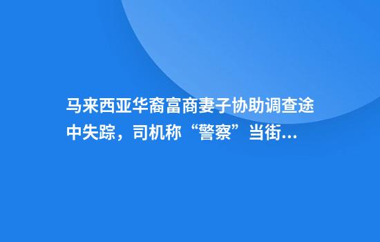 马来西亚华裔富商妻子协助调查途中失踪，司机称“警察”当街掳人