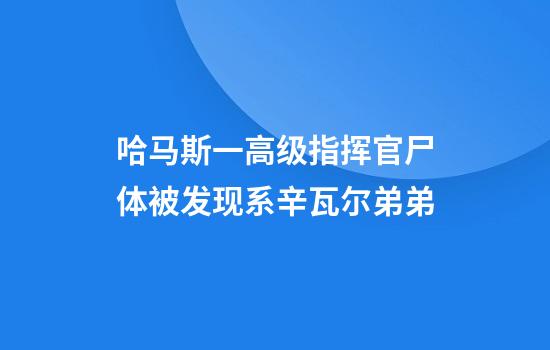 哈马斯一高级指挥官尸体被发现系辛瓦尔弟弟