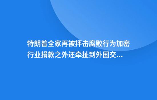 特朗普全家再被抨击腐败行为加密行业捐款之外还牵扯到外国交易