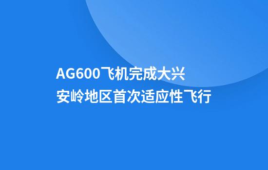 AG600飞机完成大兴安岭地区首次适应性飞行