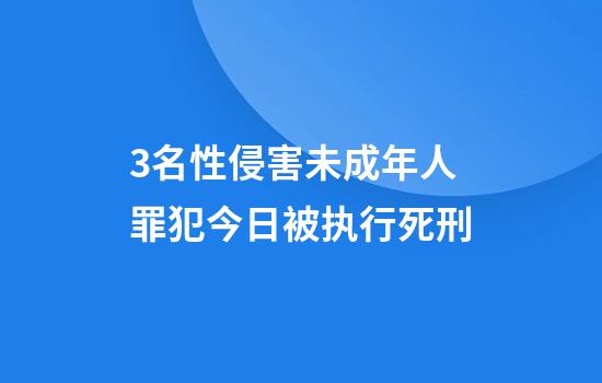 3名性侵害未成年人罪犯今日被执行死刑